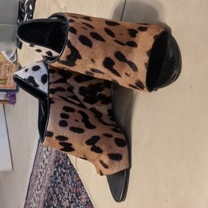Alexander Wang wedge two tone leopard wedges 38